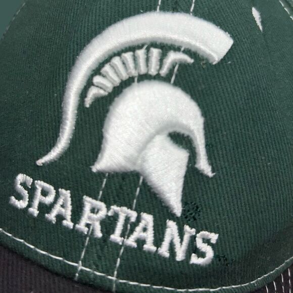 NCAA Captivating Headgear Michigan State Spartans Green Black Strapback Hat Cap - Picture 6 of 7